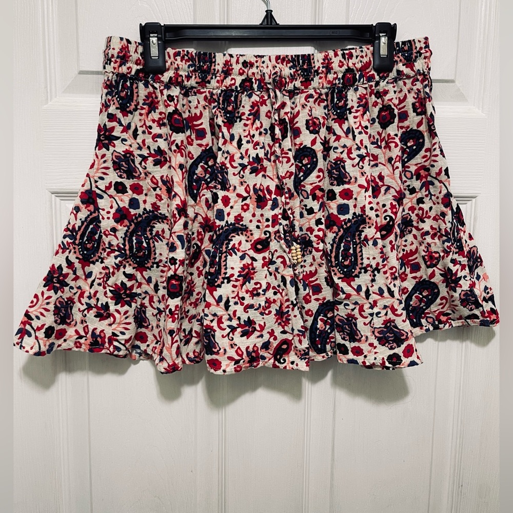 Zara Women’s Size 12 US Mini Skirt Floral Paisley Red Summer - Picture 8 of 16